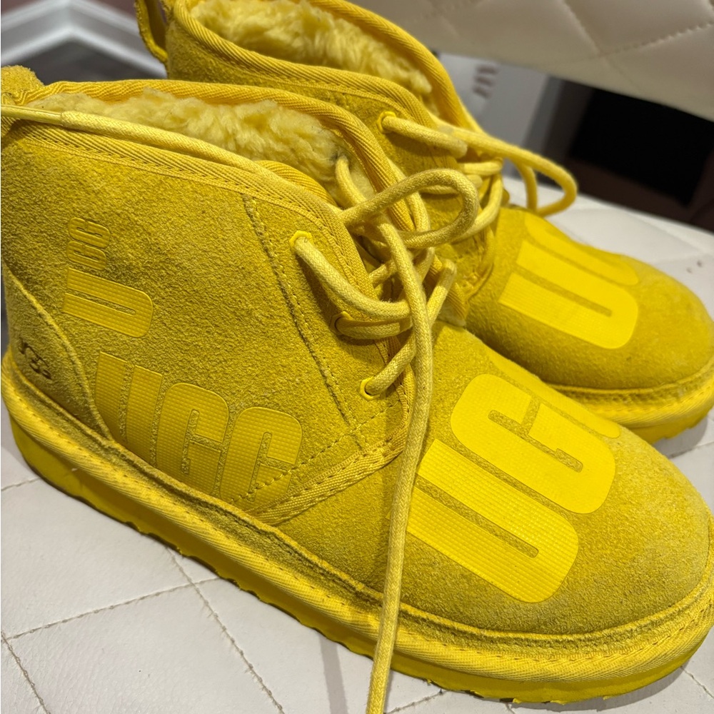 UGG Vibrant Yellow Boots with Plush Lining